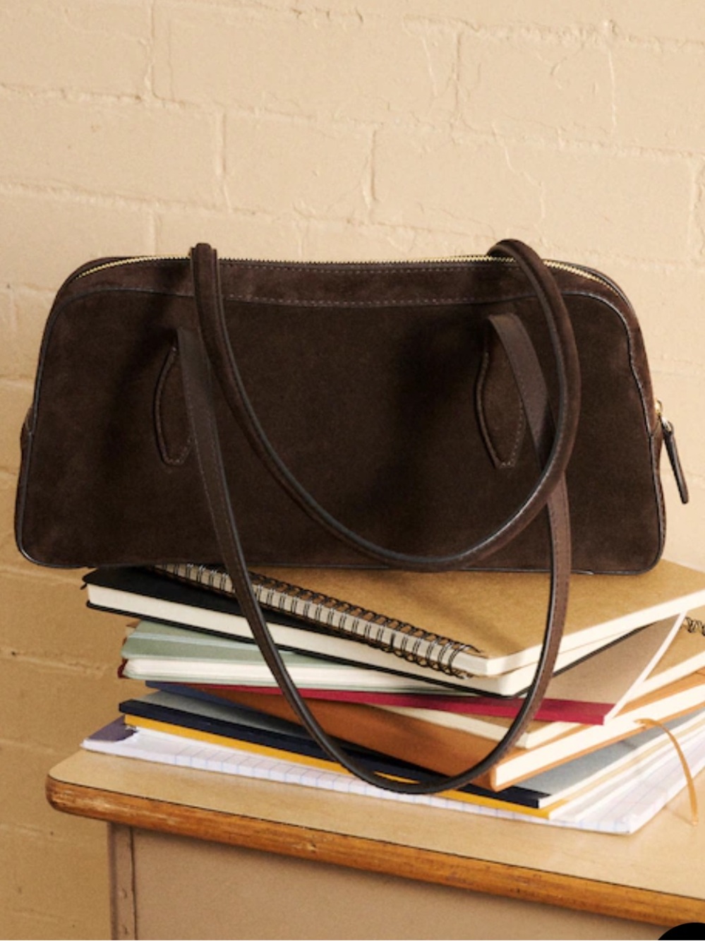 Madewell Suede Shoulder Bag - Dark Brown - Picture 2 of 5